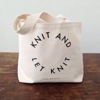 "Knit and Let Knit" Tote Bag